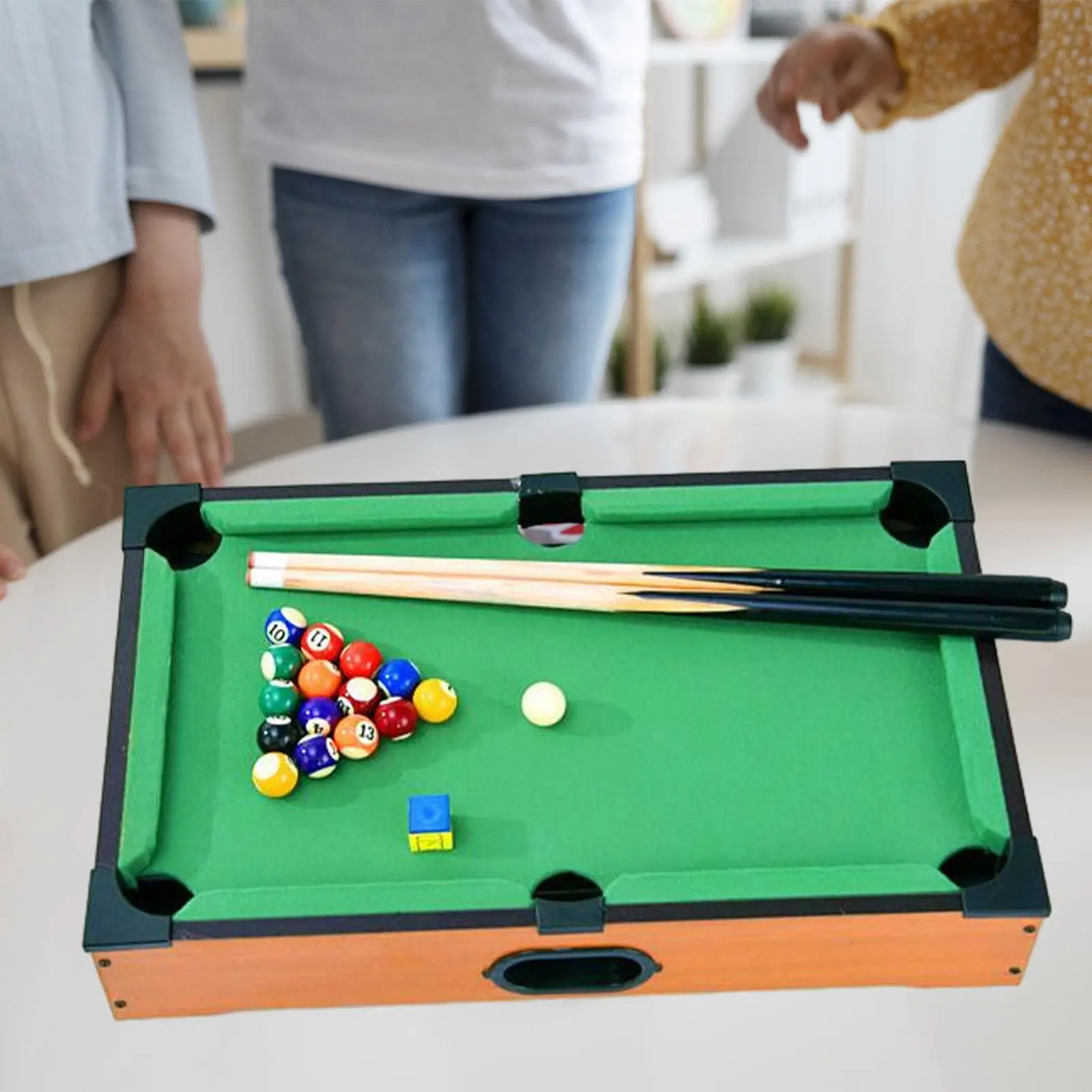 Mini Table Pool Wooden Snooker Billiards Game Set for Travel Home Party Game