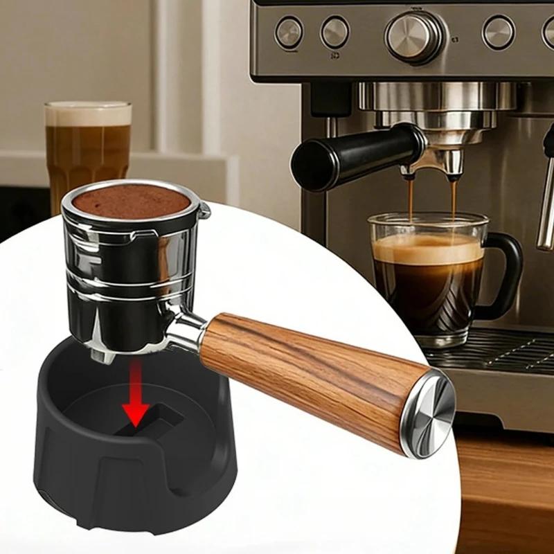 Silicone Espresso Tamper Mat Non-Slip Corner Bar Mat for Ninja Portafilter Tamping & Coffee Grinding, Brewing Assistant Pad