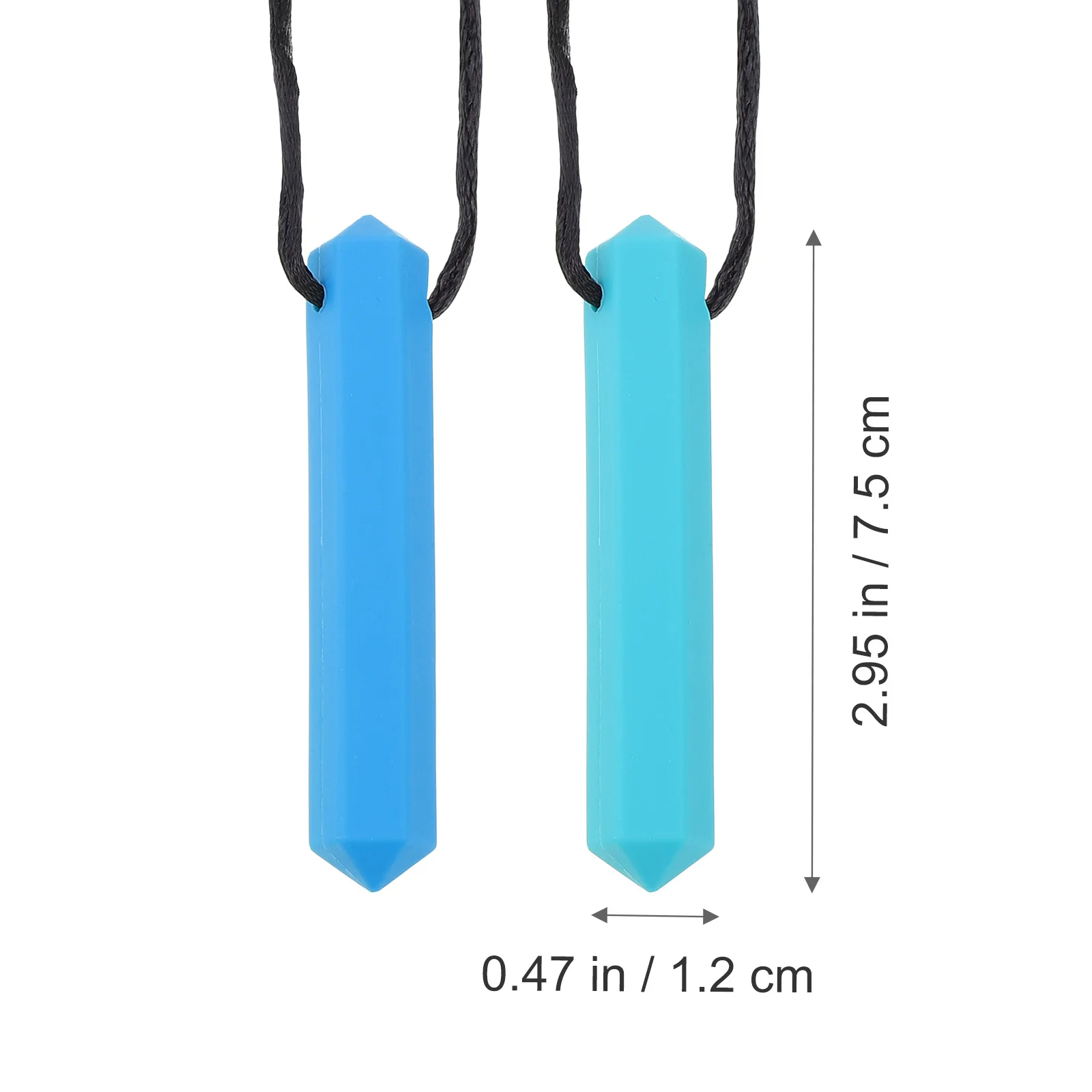 

2Pcs Baby Teether Silicone Chew Pendants Durable Safe Chewing Necklace Infant Teeth Grinding Molar Rod Baby Teether