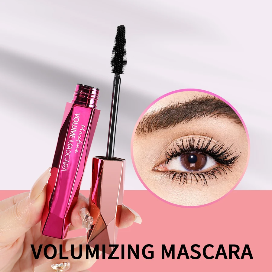 Mascara Durable Waterproof Fast-drying Set Long Curl Eyelashes Organic Silicone Brush Eye Makeup Mascara