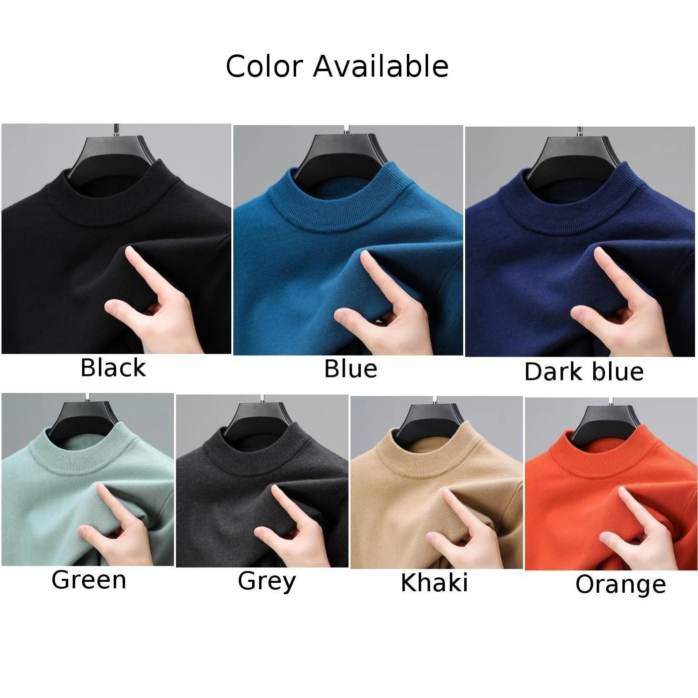 Men Half Turtleneck Knitwear Sweater Mock Neck Sweatshirts Solid Color Pullovers Autumn Winter Keep Warm Sweater