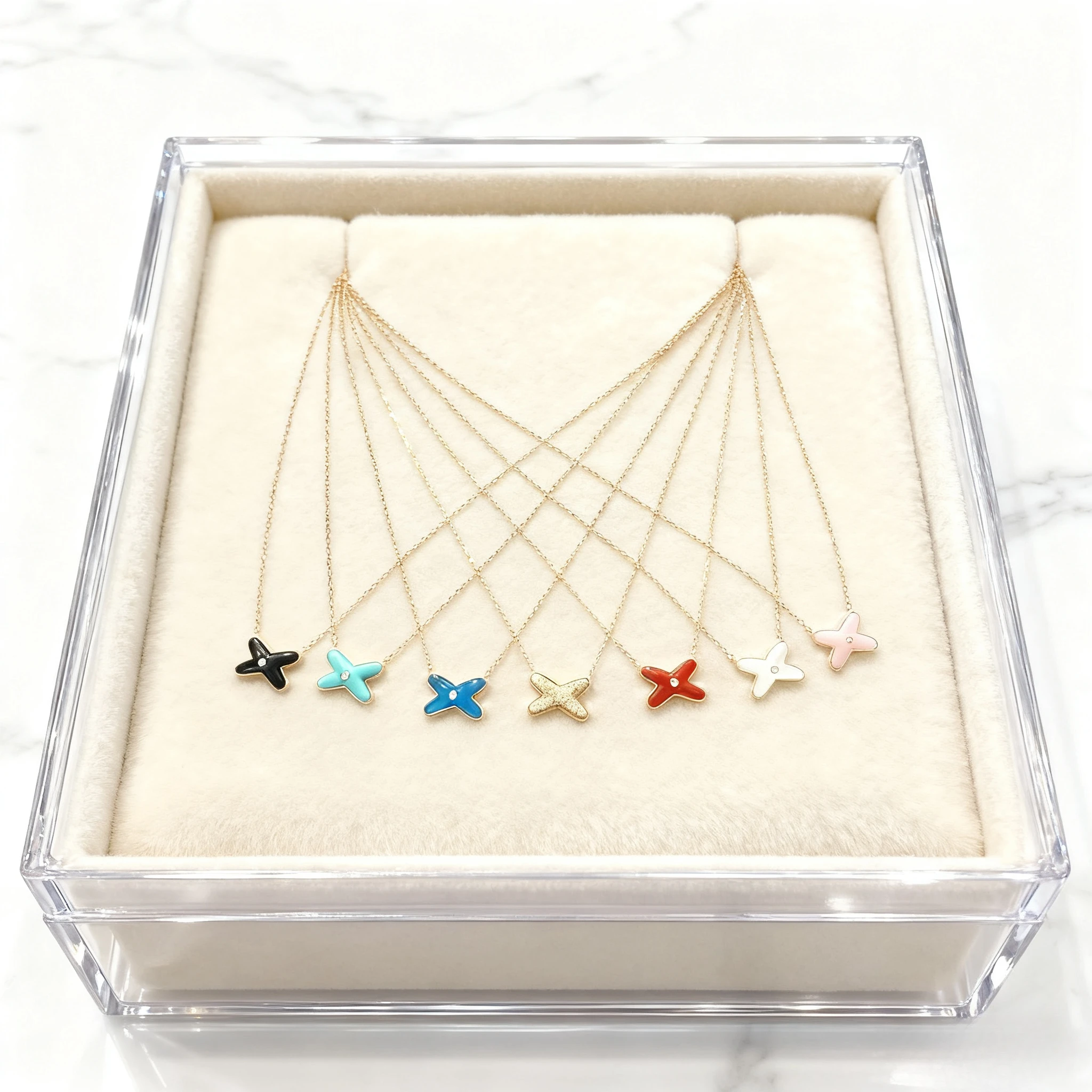 

2025 Trendy Jewelry Hot - selling French X - Shaped Women's Necklace, High - quality Moissanite, Great for Festivals & Parties