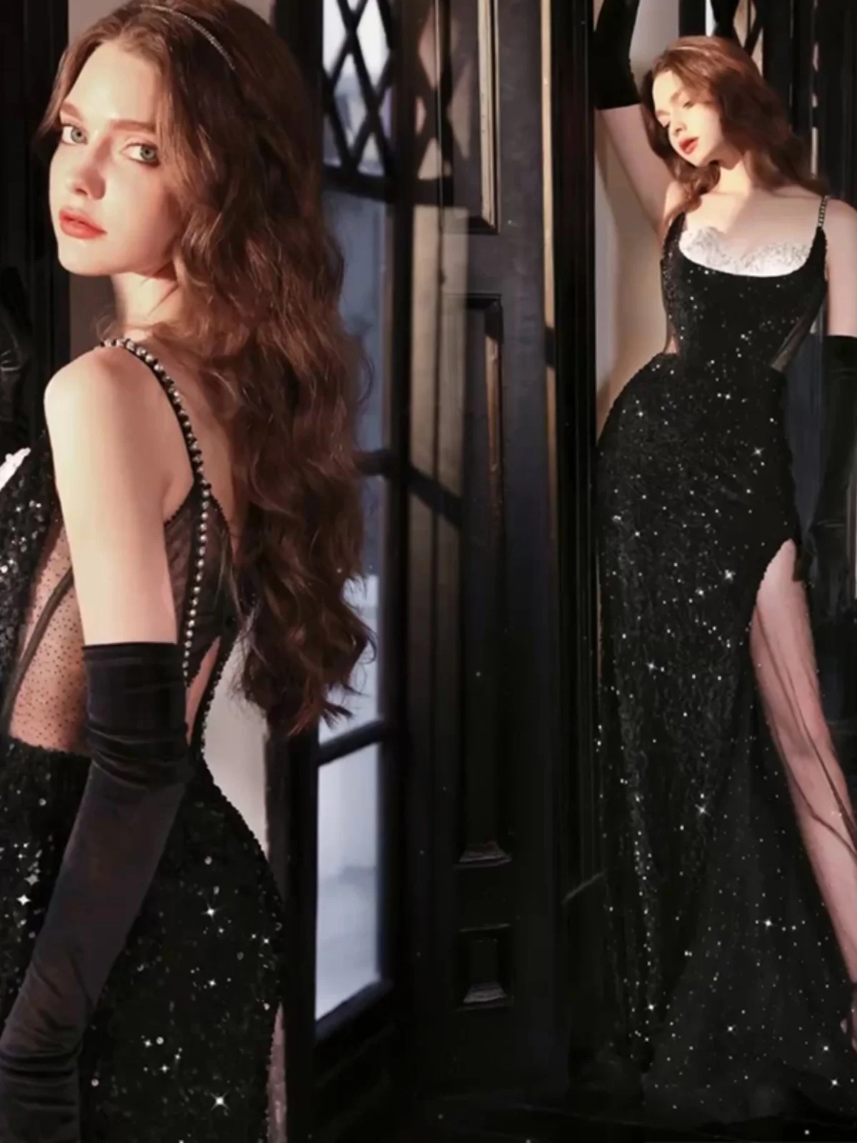 

Stunning Bla Wedding Dr for Engagement Birthday Dinner ow Host Piano Car ow off oulder Long Evening Gown 966