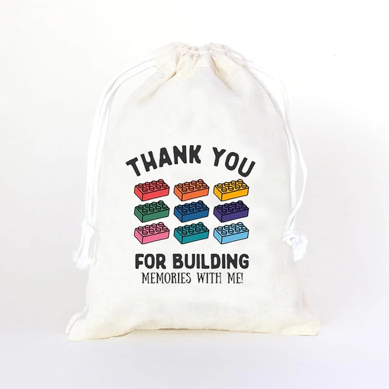 5pcs thank you welcome gift Bags boy girl 2nd 3rd 4th 5th 6th 7th 8th 9th 10th Brick or Blocks themed Birthday Party decoration