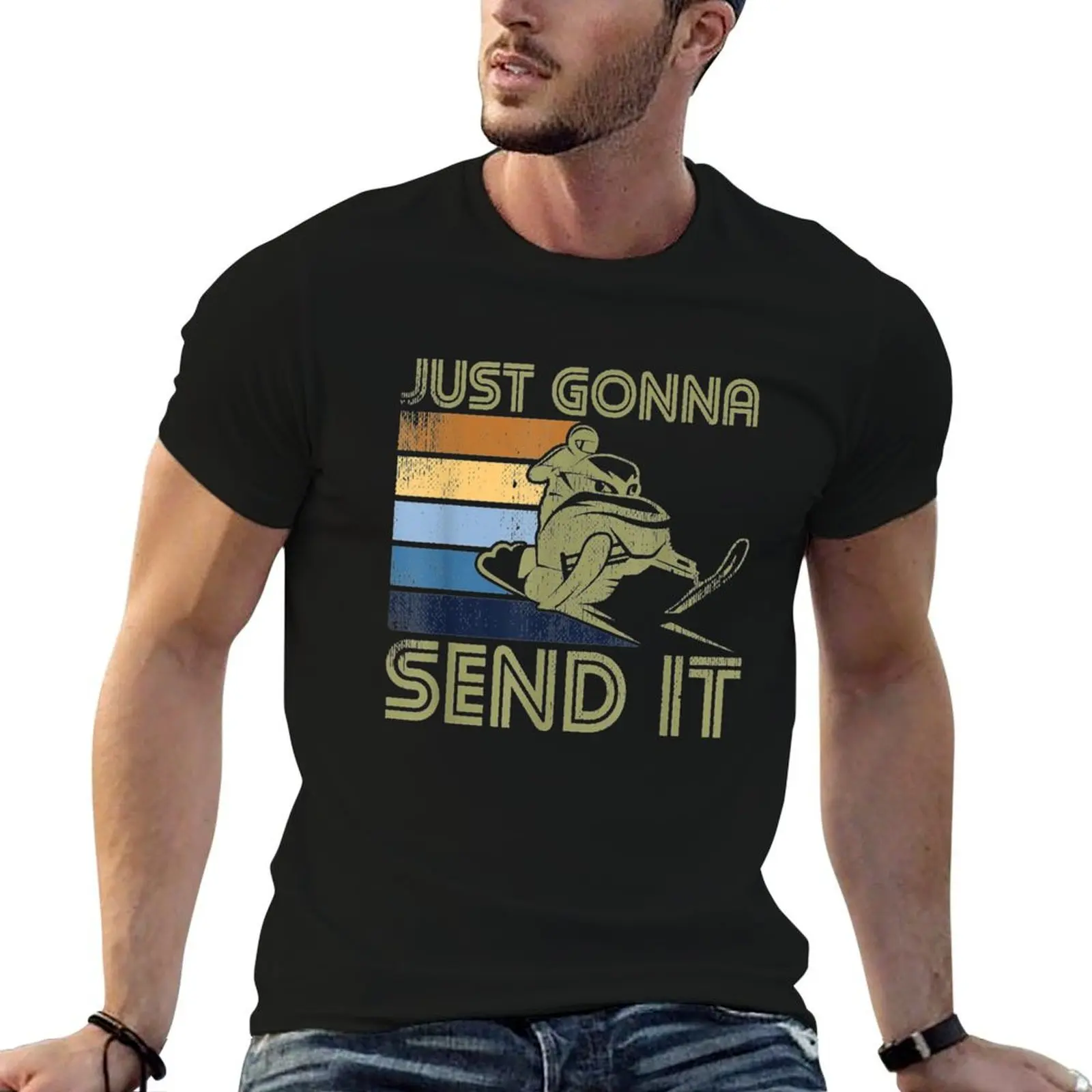 

Just Gonna Send it - Funny Snowmobile winter Gear Gifts T-Shirt funny t shirts man t shirts for man pack cotton T-Shirt