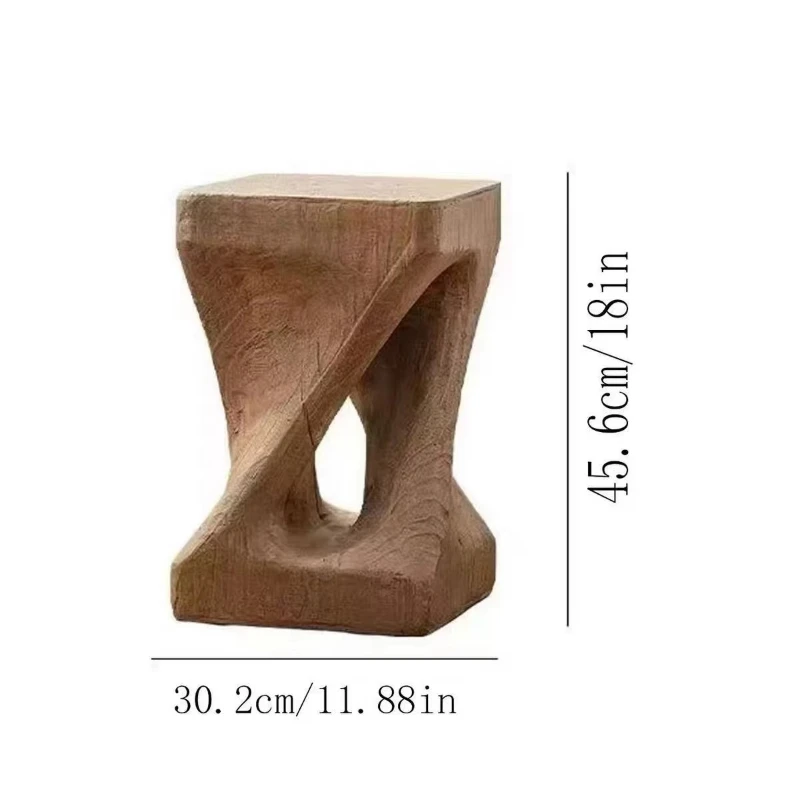 An irregularly shaped magnesium oxide side table, a wabi-sabi-style living room coffee table