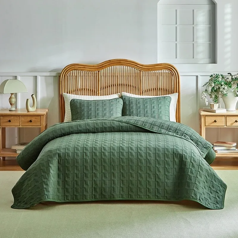 Soft polyester bed cover three piece set, thickened dust-proof bed sheet, dual-use for home bedroom bedding