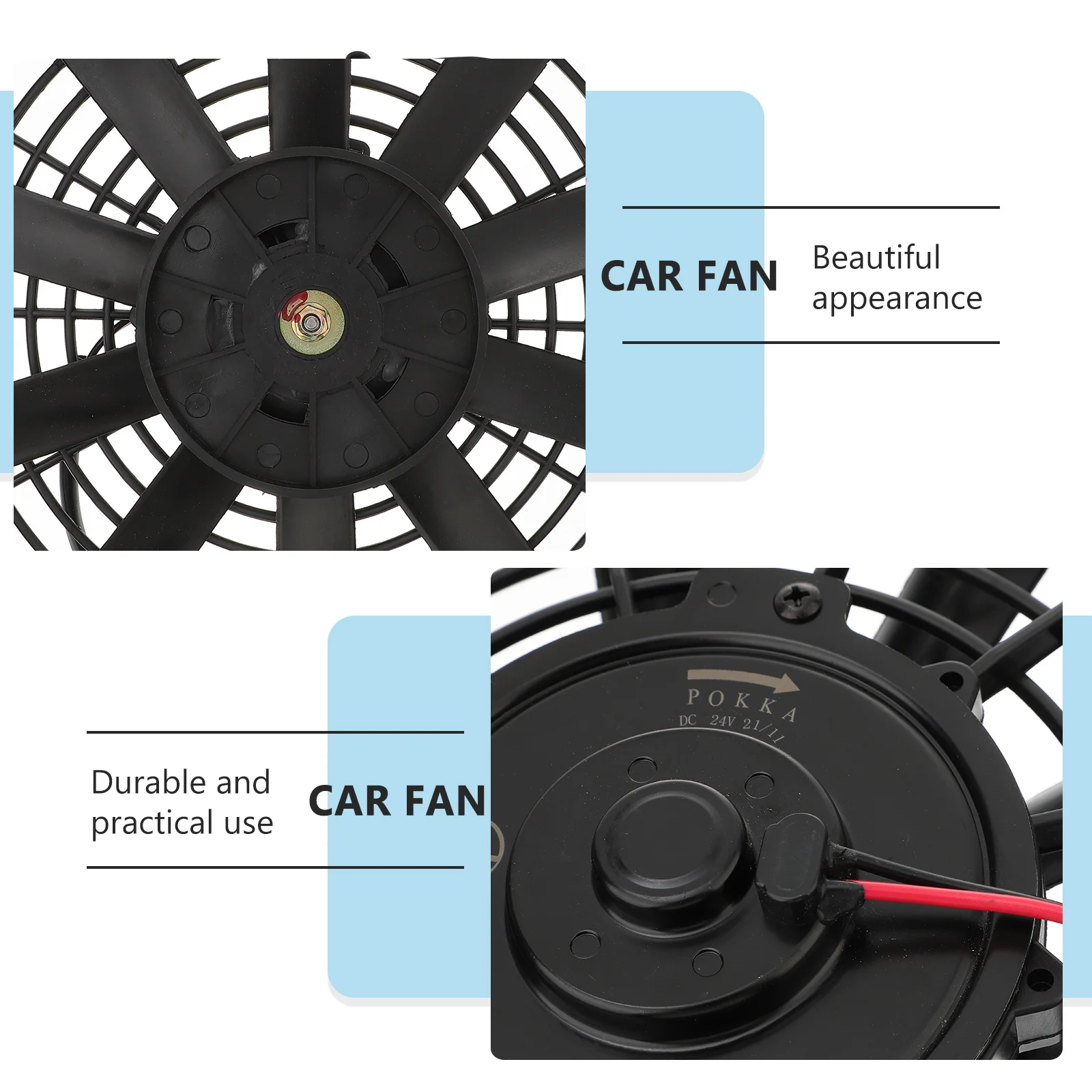 

1Pcs 12V Electric Cooler Fan Durable Copper Plastic Efficient Engine Heat Sink Simple Application Method Radiator Fan