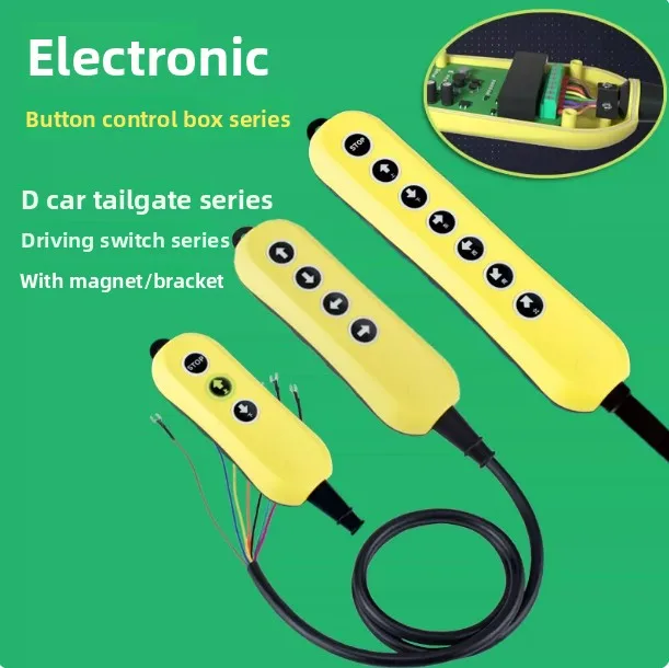 Handheld button control box with magnet operation handle truck tail plate hoist driving switch lifting and lifting