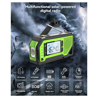 ATSQ-Solar Power Emergency Radio Hand Crank Charging 2000Mah AM/FM Weather Radio LED Flashlight Bottle Opener Portable