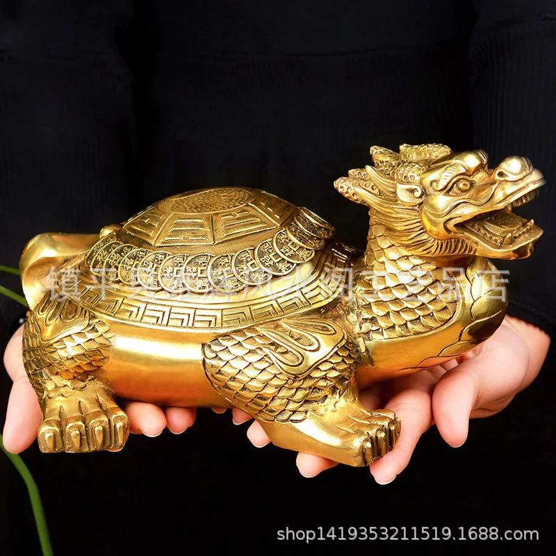 

Brass Dragon Bagua Gold Money Turtle Copper Turtle Home Furnishing Small Head Turtle Home Furnishing Office Relocation and