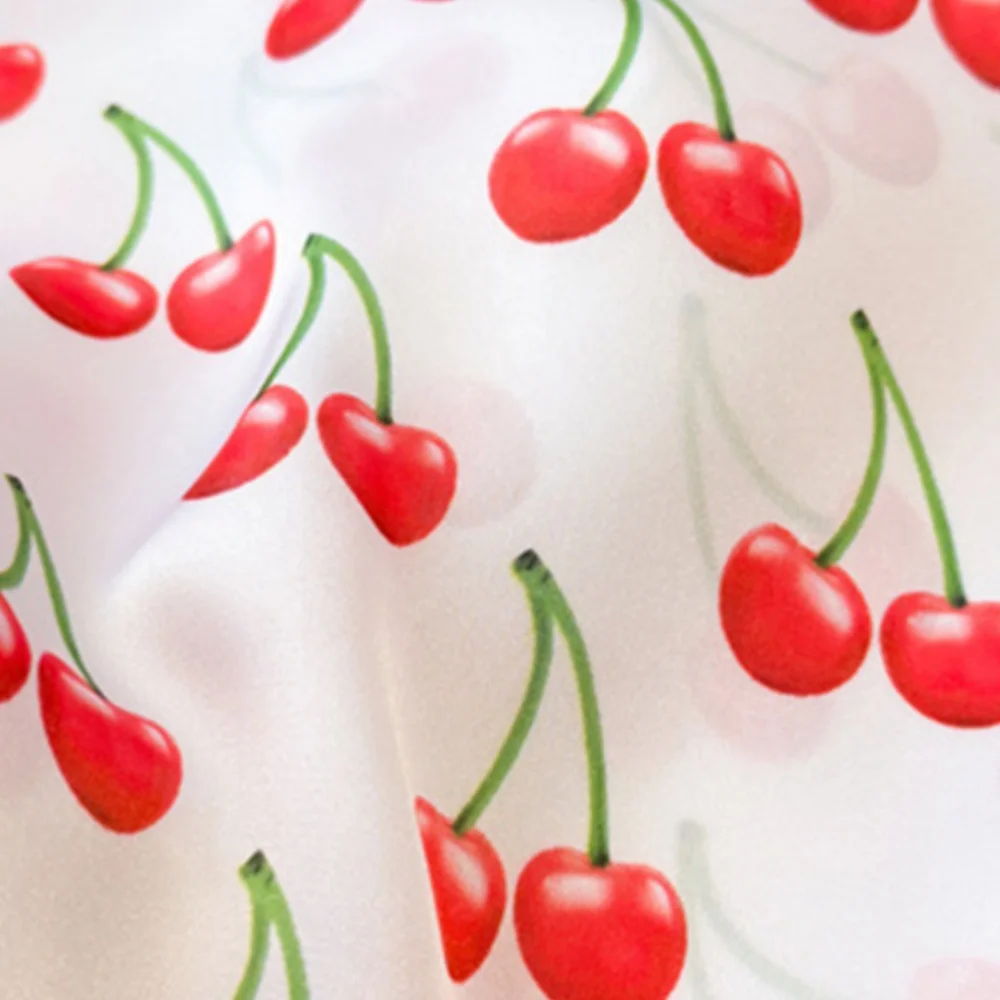 

Шелковистая повязка на голову, мягкая сумка, ленты, тонкий платок из искусственного шелка, декор с фруктовым принтом, квадратный атласный шарф, шали с вишневым узором