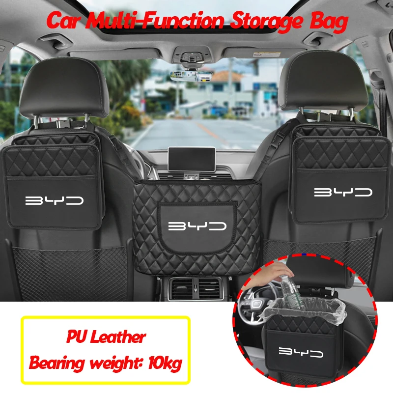 Car Seat Backrest Storage Stowing Tidying Pocket For BYD Tang F3 E6 Atto3 Yuan Plus Song Max F0 G3 I3 Ea1 Dmi 2din S7 E3 L3 F6