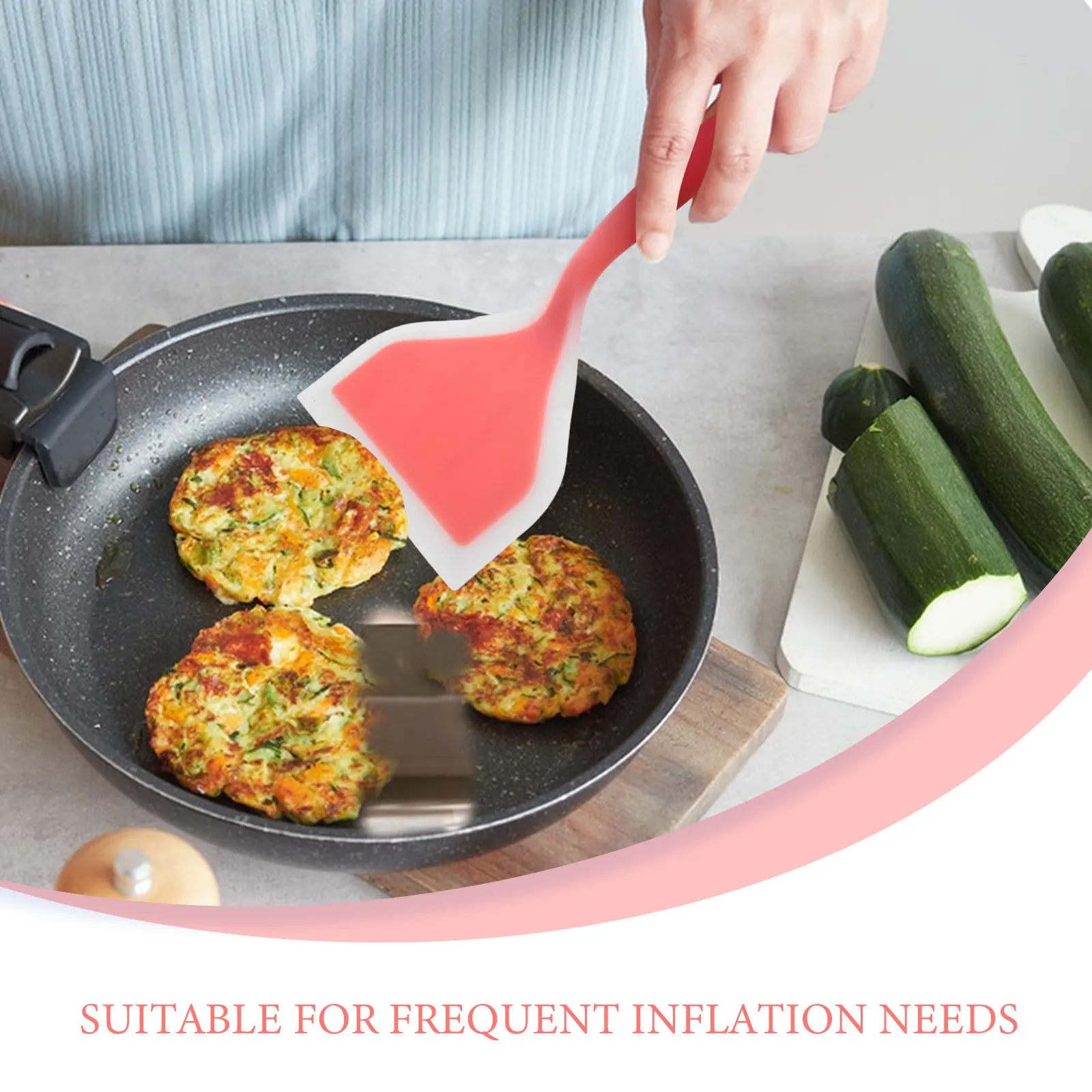 4Pcs Wide Silicone Pancake Spatula Turner Set Non-Stick Heat Resistant Ergonomic Cooking Utensil for Omelette Fish Veggie