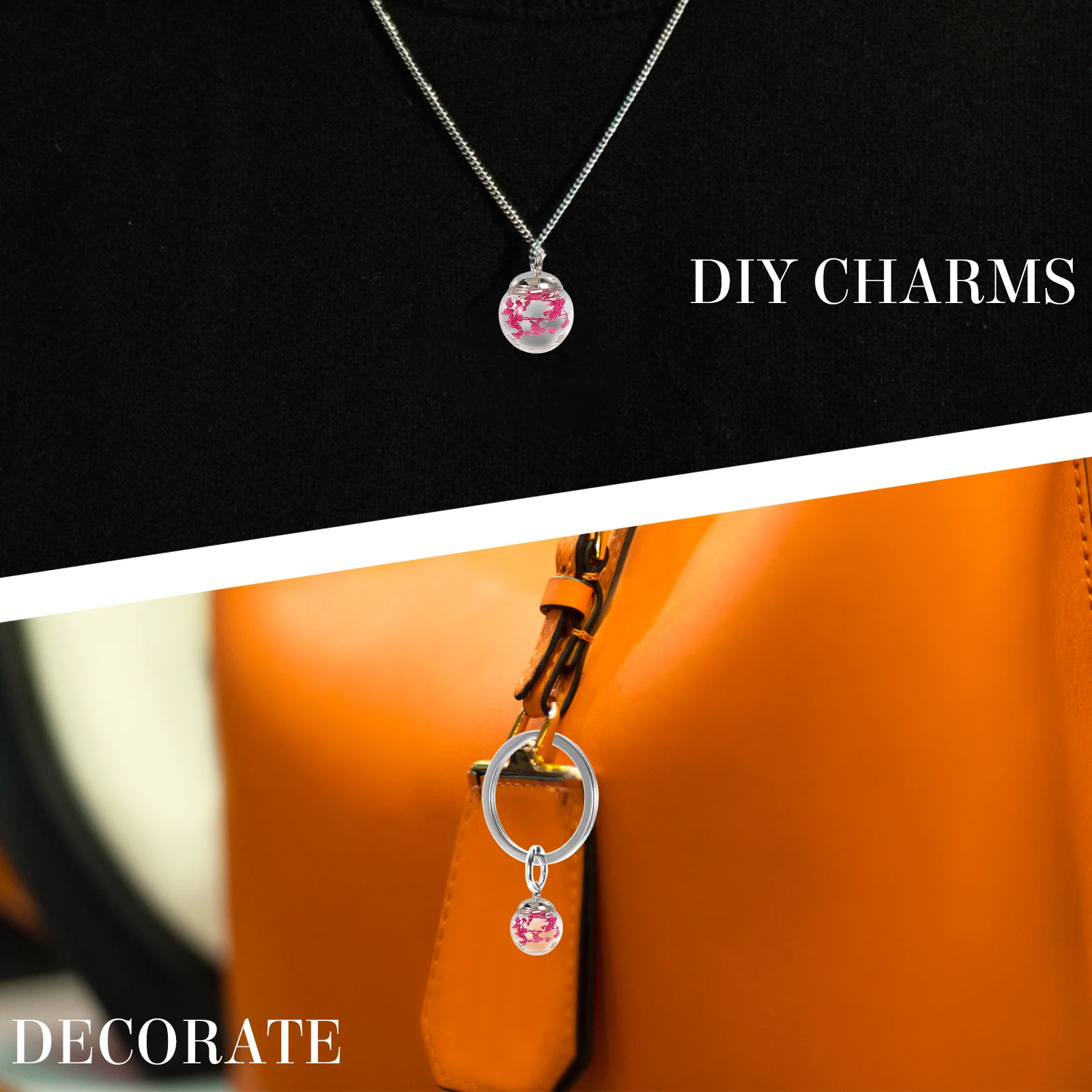 

100Pcs Glass Ball Charms Small DIY Jewelry Making Charms Earrings Keychains Pendant Decor for Craft Accessories