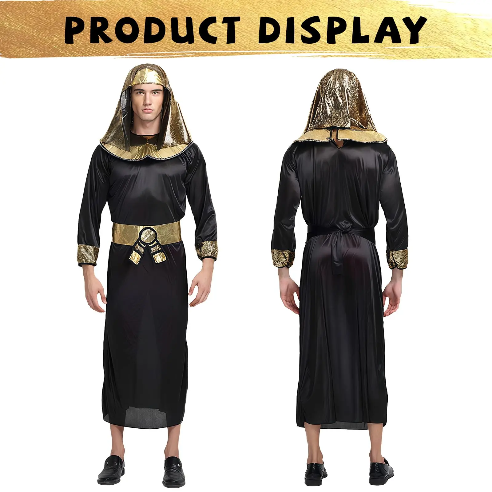 Costume égyptien pour hommes, Costume de pharaon, roi d'egypte, Costume de Tut pour Halloween, Costume de Cosplay, accessoires de fête
