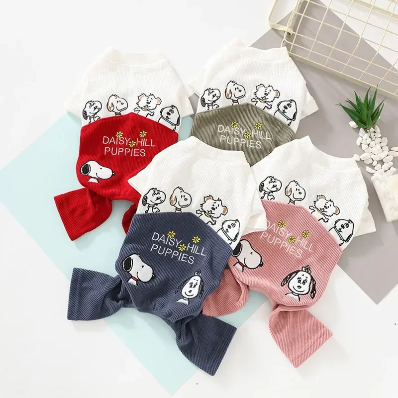 

Snoopy Spring and Autumn Dog Jacket New Cute Pet Patchwork Warm and Breathable Dog Four-legged Clothes coat Cartoon Pet Clothes