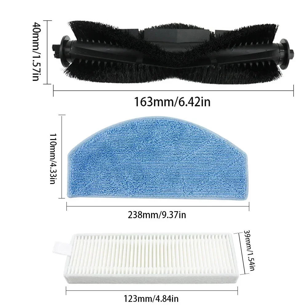 مجموعة مرشحات ممسحة الملابس للفرشاة الجانبية الرئيسية لـ Laresar Mars 01 لملحقات استبدال المكنسة الكهربائية Lubluelu SL68