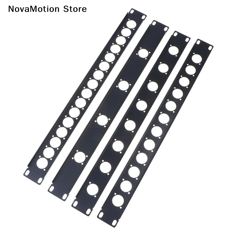 [NM]1U Rack Patch Metal Panel 4 8 12 16 Way Channel Flight Case Mount For XLR Connecctor Speaker Jack Audio Cable Plug Socket