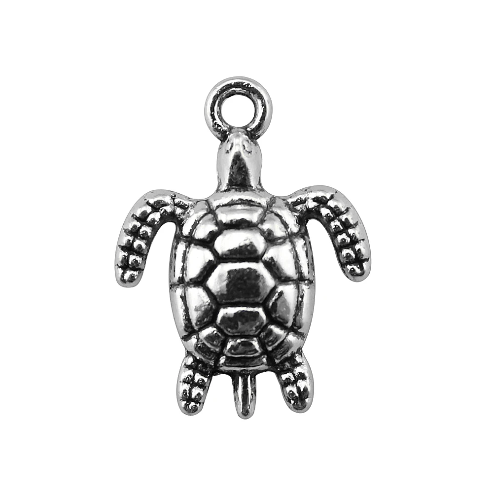 

120pcs 23x17mm Antique Silver Color Antique Bronze Pendant Turtle Pendants Tortoise Charm Turtle