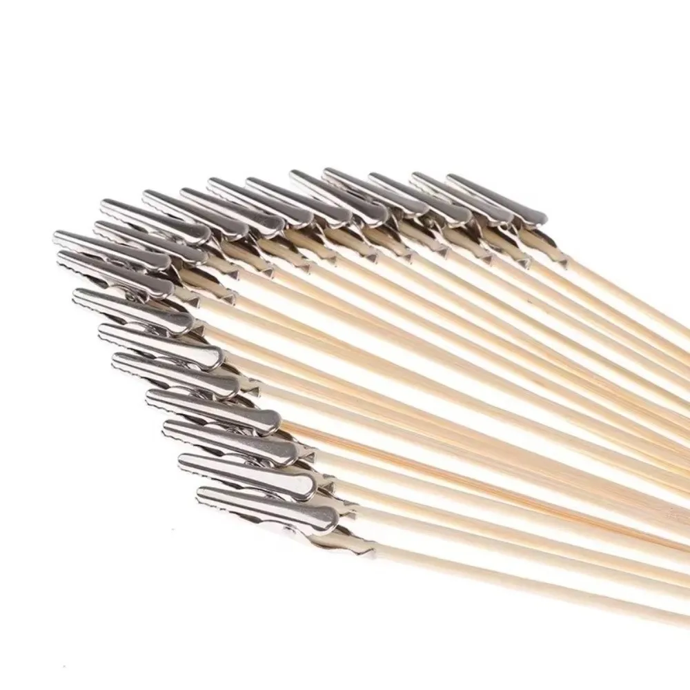 10/20PCS Metal Rubber Model Painting Stand Updated Design Modeling Tools Alligator Clip Stick Detachable Long-tailed Wood Stick