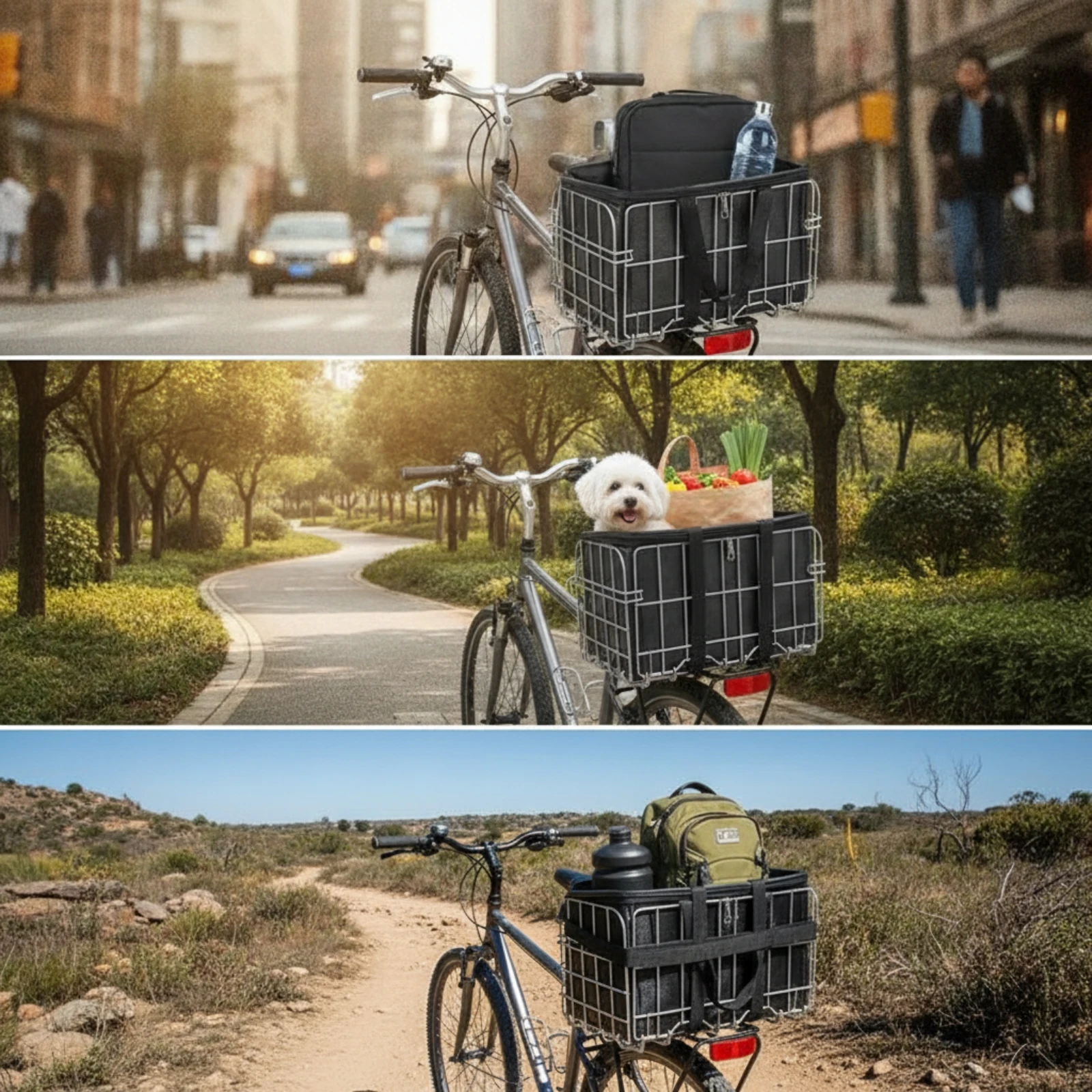 インナーバッグ付きサイクルバスケット 折りたたみ式 クイック - Cycling Commuter Bag のレビューと価格