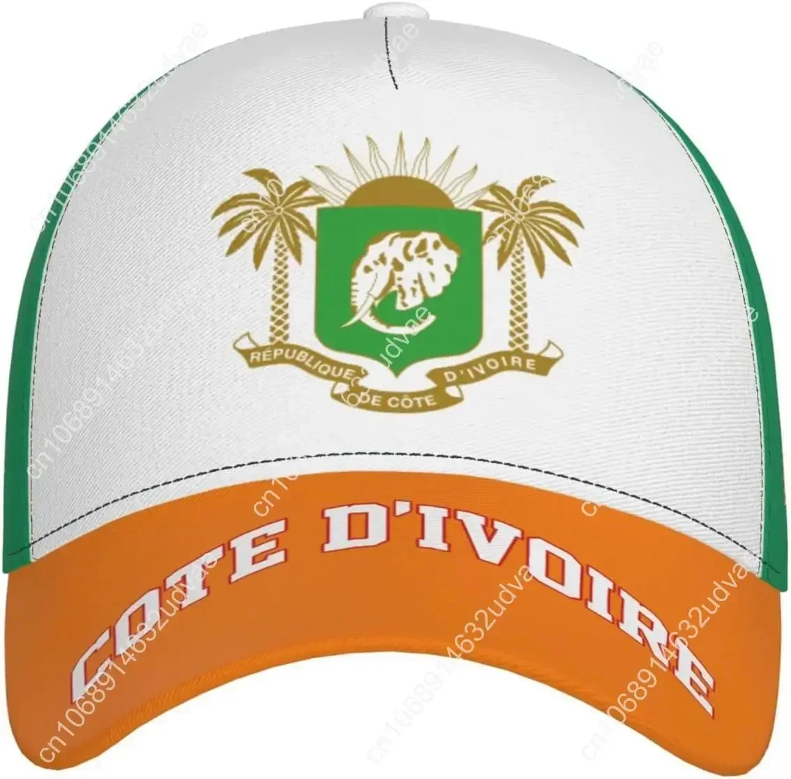 Cote D'Ivoire Flag Ivorians Baseball Cap Full Print Adult Men Hat Patriotism Supporter Soccer Caps Black
