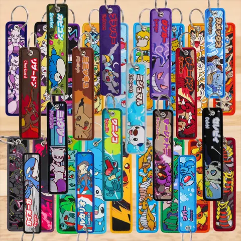 Cute Anime Elf Embroidery Key Fobs Cool Game Key Tags Keychains for Motorcycles Cars Fashion Key Rings Accessories Gifts 1pcs