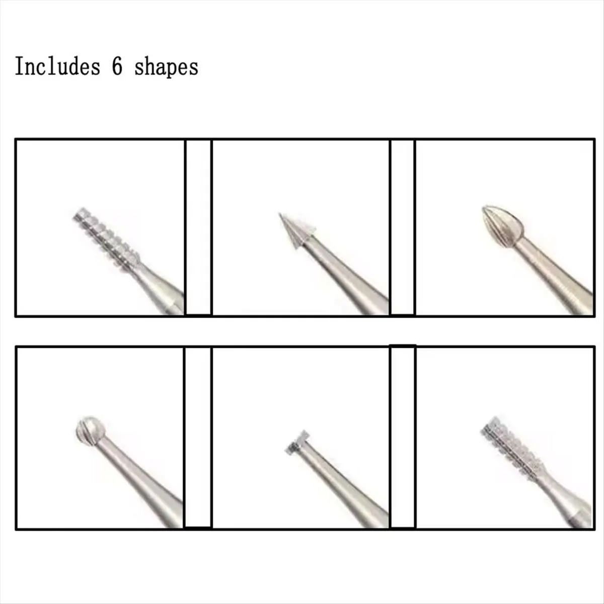 【~ NEW A89Z】6 Pcs 3/32 Inch Shank Steel Engraving Router Bits, Olive Amber Carving Drill Bits for Rotary Tools (2.3mm Carving Bi
