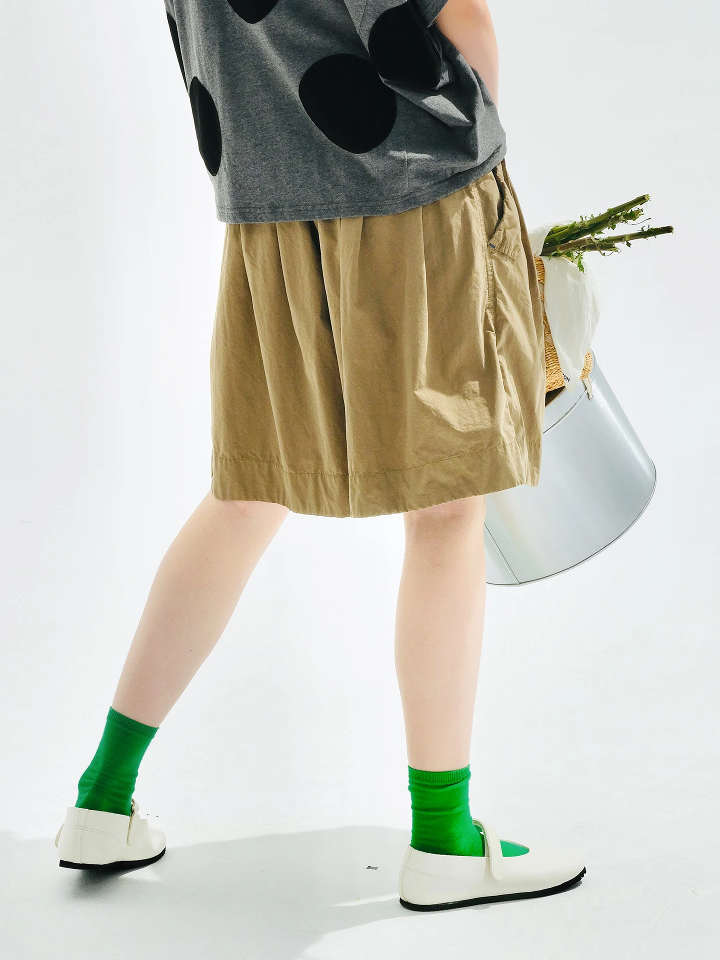Kurze Hose 2025, Imakokoni, Sommer, japanisch, künstlerisch, lässig, cool, elastisch, hohe Taille, Fünf-Viertel-Hose 255166
