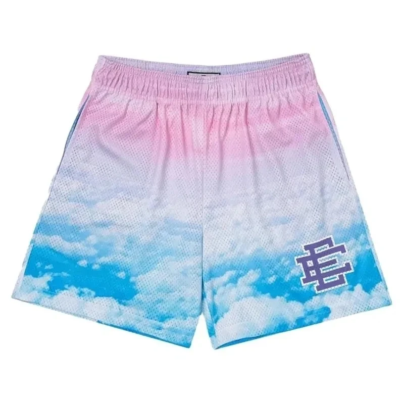 New Summer Eric Emanuel EE Basic Mesh Short Classic Floral Printed Gym Shorts Men's Gym Basketball Sports Beach Shorts