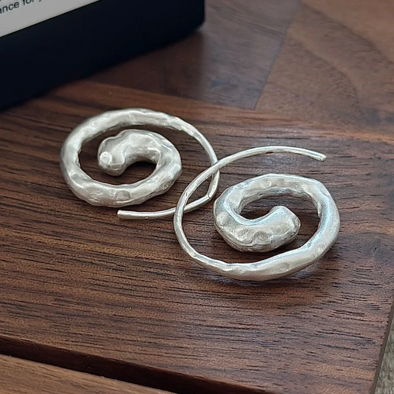 [Cciris.Com] S925 Silver Textured Earrings Nickel Free Lead Safe Hypoallergenic Minimalist Wholesale Dainty Jewelry for Women