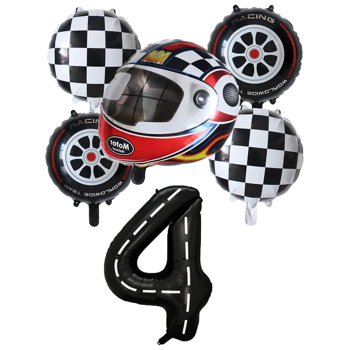 1set Motor Helmet Balloon Wheel Tire Racing Balloons Birthday Decor Boys Race car Dirt Bike Motorcross Hot Wheel Party Supplies