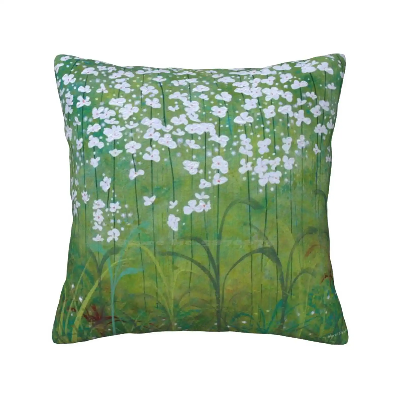 Spring Garden Throw Cushion Pillow Cover Contemporary Modern Abstract Flowers Abstract Paintings Herb Dickinson