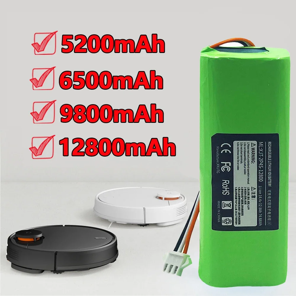 Original 12800mAh For XiaoMi Lydsto R1 Rechargeable Li-ion Battery Robot Vacuum Cleaner For Viomi S9 Battery Pack Big Capacity