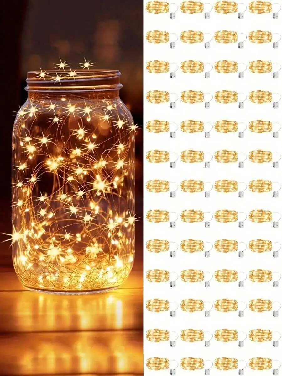 

10pcs Pink LED Firefly String Lights, Battery Powered Warm Twinkle Lights, Indoor Outdoor Ambient Decor for Holiday Wedding Part