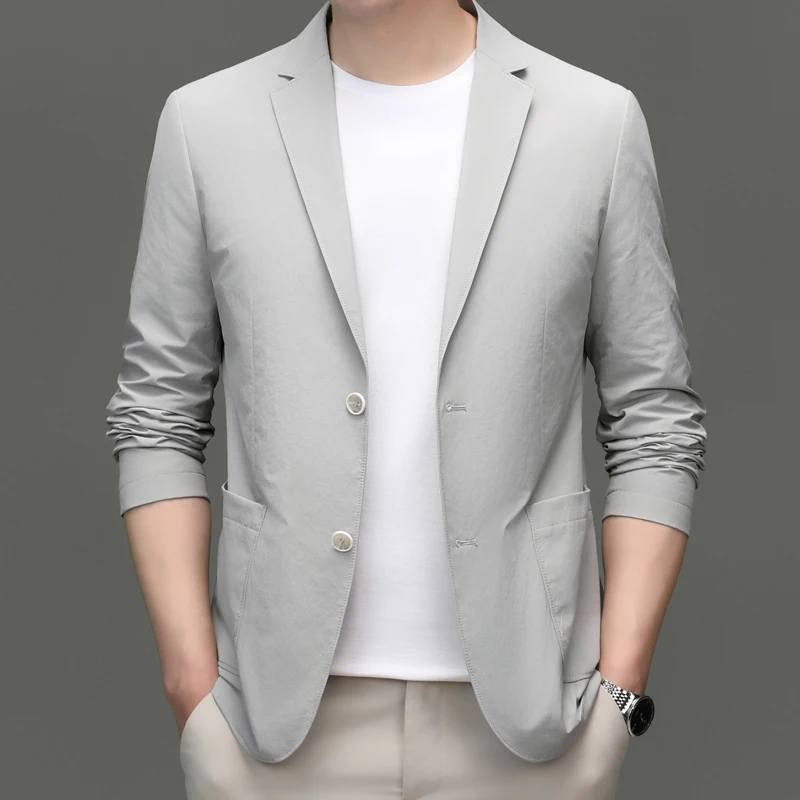 

Spring and summer new suits men's thin single western jacket casual men's solid color high quality cotton blend suit