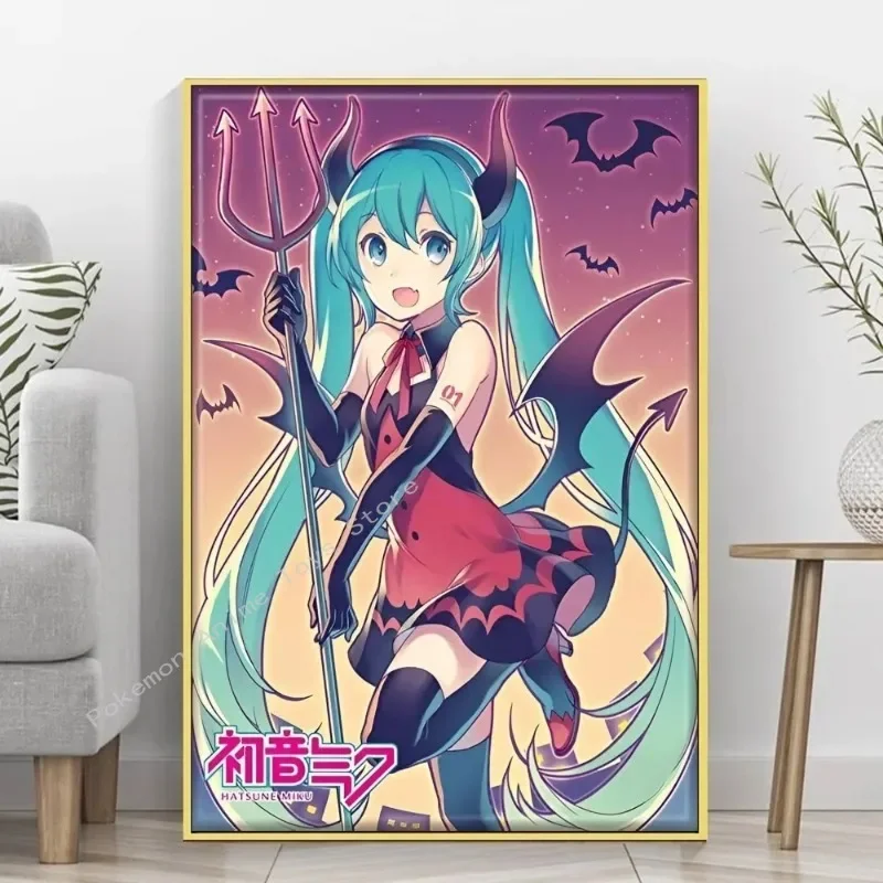 أنيمي H-Hatsunes-M-Miku الفتيات المشارك ذاتية اللصق ملصق فني ريترو كرافت ورقة ملصق DIY بها بنفسك غرفة بار مقهى ملصقات طلاء جدران