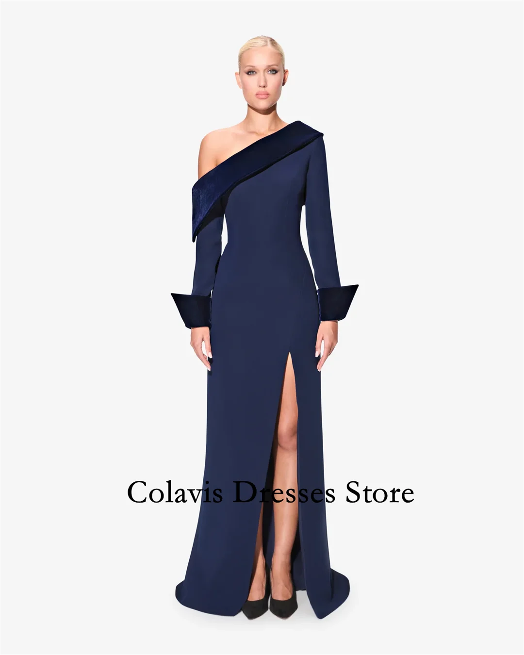 

Colavis Fashion Customized 2024 New Women's Maxi One Shoulder Asymmetrical Crepe Prom Dress Celebrity Satin Party Dress