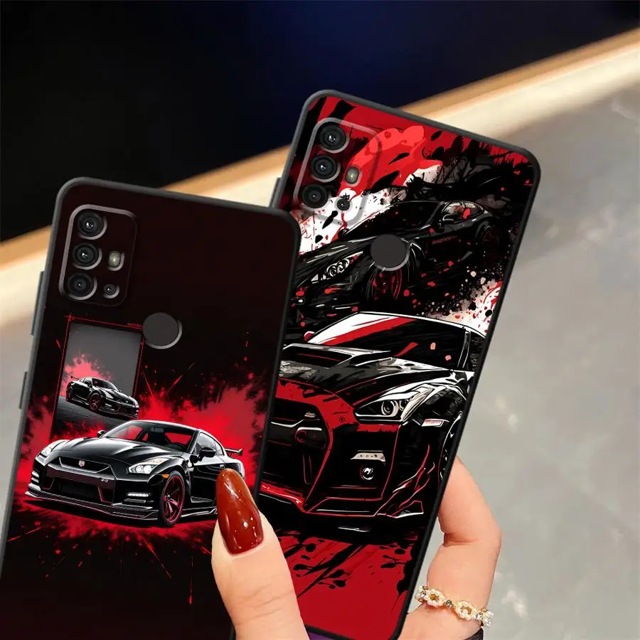 Case for Motorola Moto G22 Edge40 G51 G73 G32 Edge 20 Pro 30 Lite G52 G71 G50 G60s G53 G30 Phone Cover Black Cool Car view 5