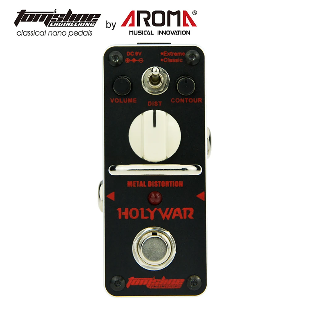 Aroma AHOR-3 Holy War Guitar Effects Pedal Metal Distortion Pedal Mini Analogue Electric True Bypass Guitar Parts & Accessories