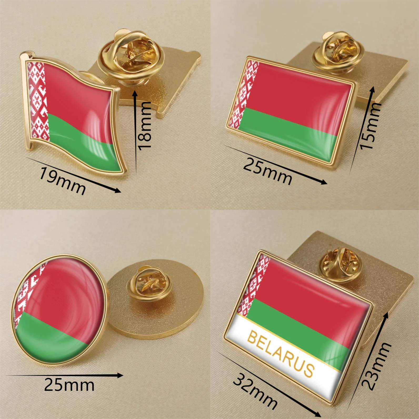 Belarus Flag National Emblem Brooch Badges Lapel Pins