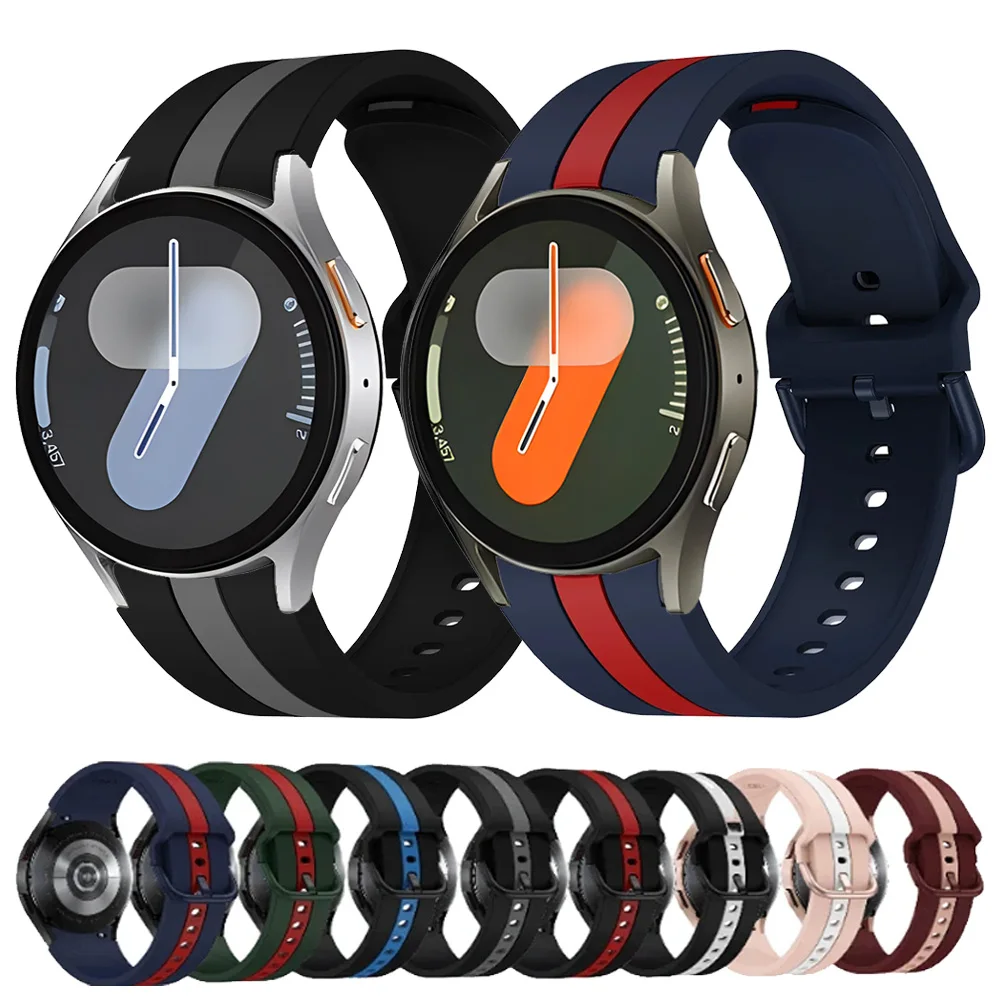 Nahtloses Silikonarmband für Samsung Galaxy Watch 7/6/5/4 44mm 40mm Original Sportband Correa für Watch 6 4 Classic 47mm 43mm 46mm