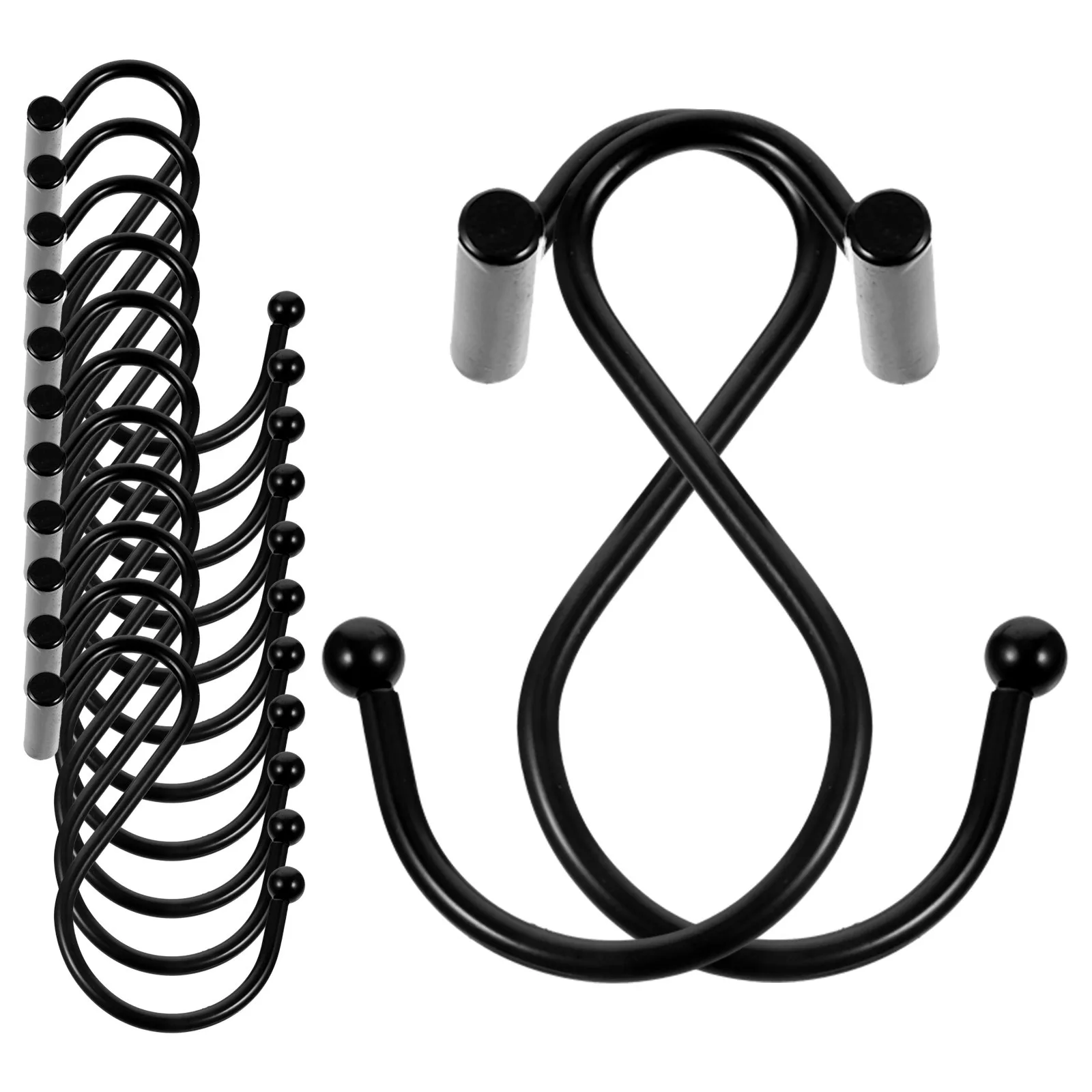 

24Pcs Iron Bath Curtain Holdbacks S-Shaped Design Easy Install Bathroom Shower Hooks Curtain Holdbacks