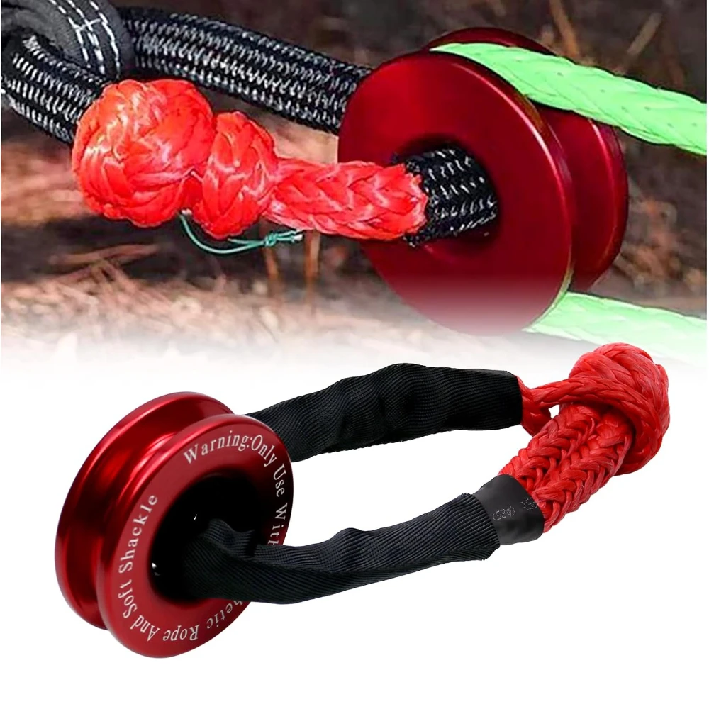 

UTV ATV SUV Truck Recovery Essential Accessories Synthetic Winch Rope and Snatch Ring Soft Shackle Set | Winch Accessories