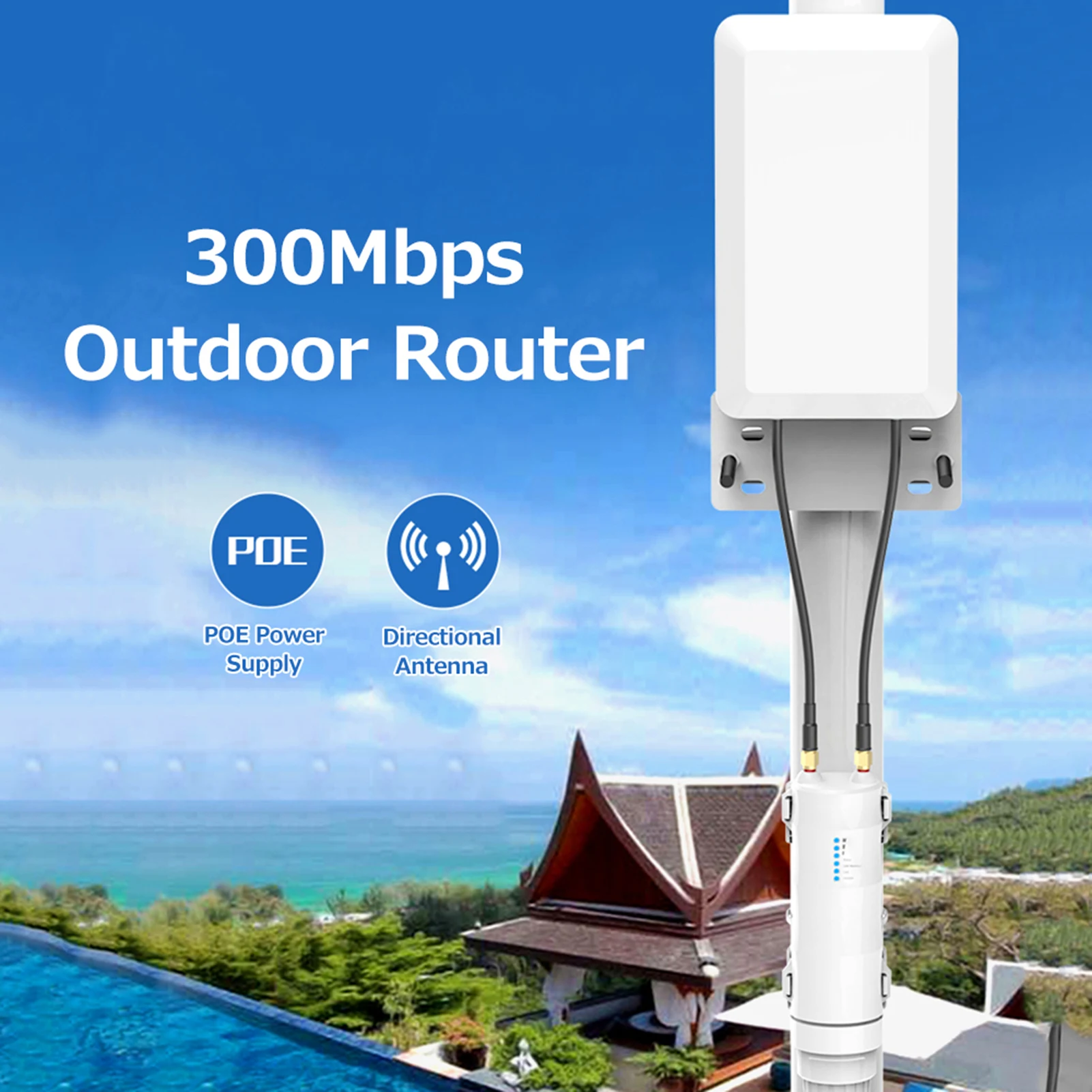 

2.4G Frequency 300Mbps Outdoor Router 300Mbps Outdoor Router Directional Antenna Multiple Working Modes Support POE Power Supply