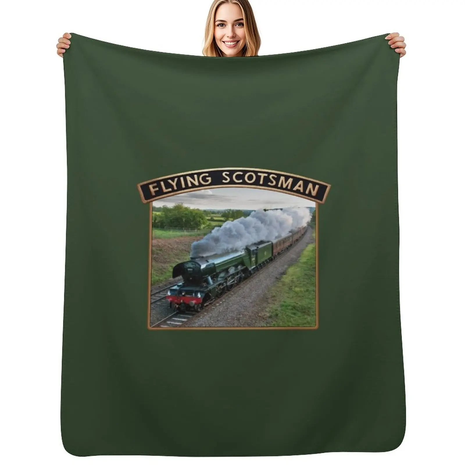 

Flying Scotsman and Nameplate Throw Blanket Soft Bedroom Blanket for Night Sleeping