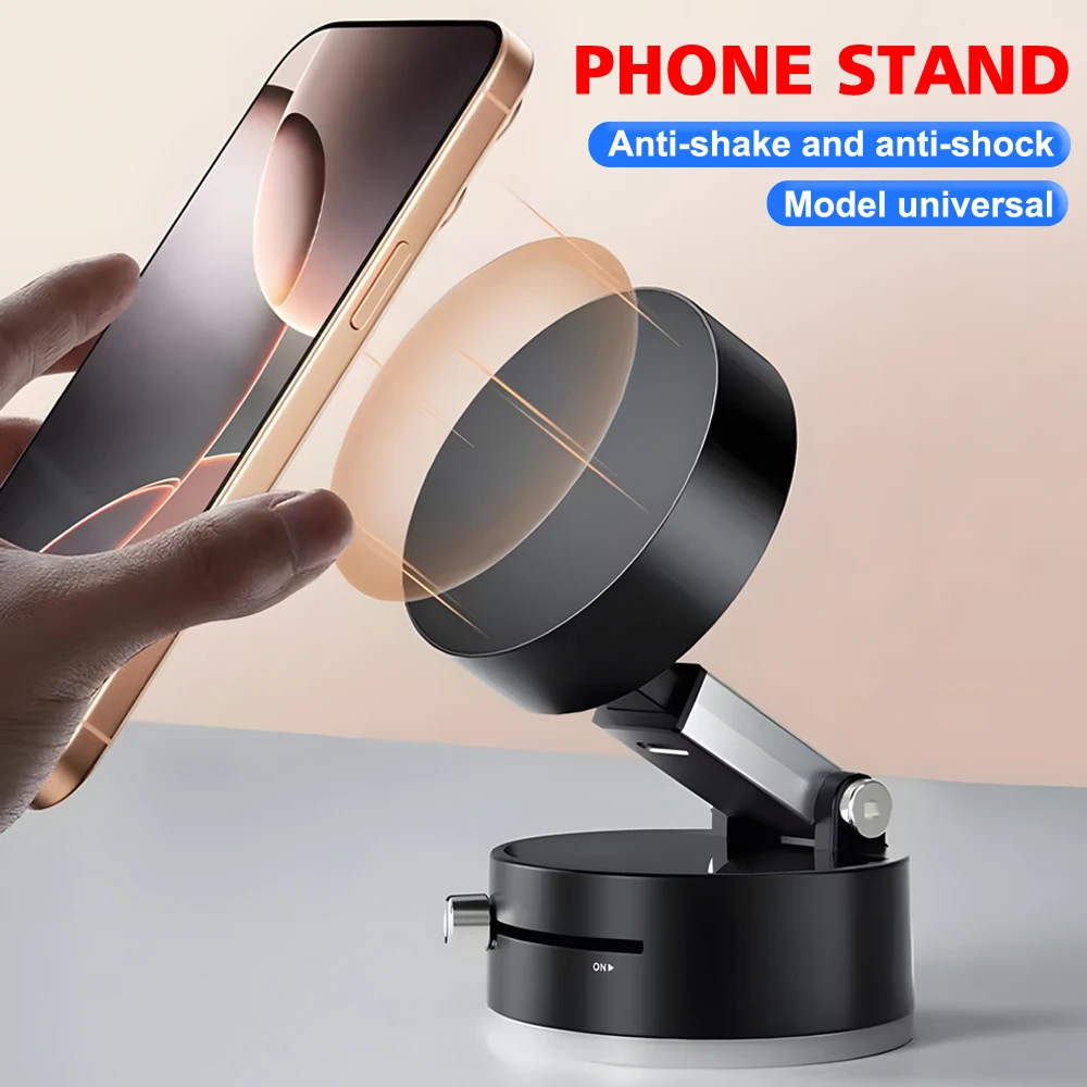 

Car Magnetic Phone Holder Vacuum Suction Cup Folding Swivel Phone Stand Mini Adjustable Mobile Phone Rack for iPhone 14 15 16