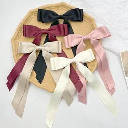 Hot New Fashion Fabric Ribbon Hair Bow Hairpin for Women Sweet Girls Hair clips Black White Bow Top Clip Female Hair Accessories