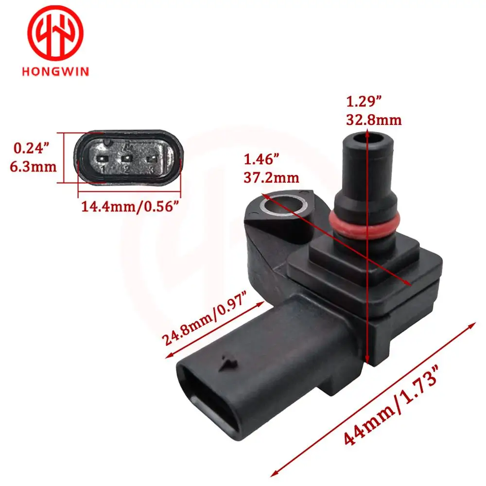HONGWIN Sensor Peta Tekanan Absolut Manifold OEM: 13628637898,13627636936,8637898 untuk BMW 1 2 3 4 Seri/X1 X2 / Mini Cooper